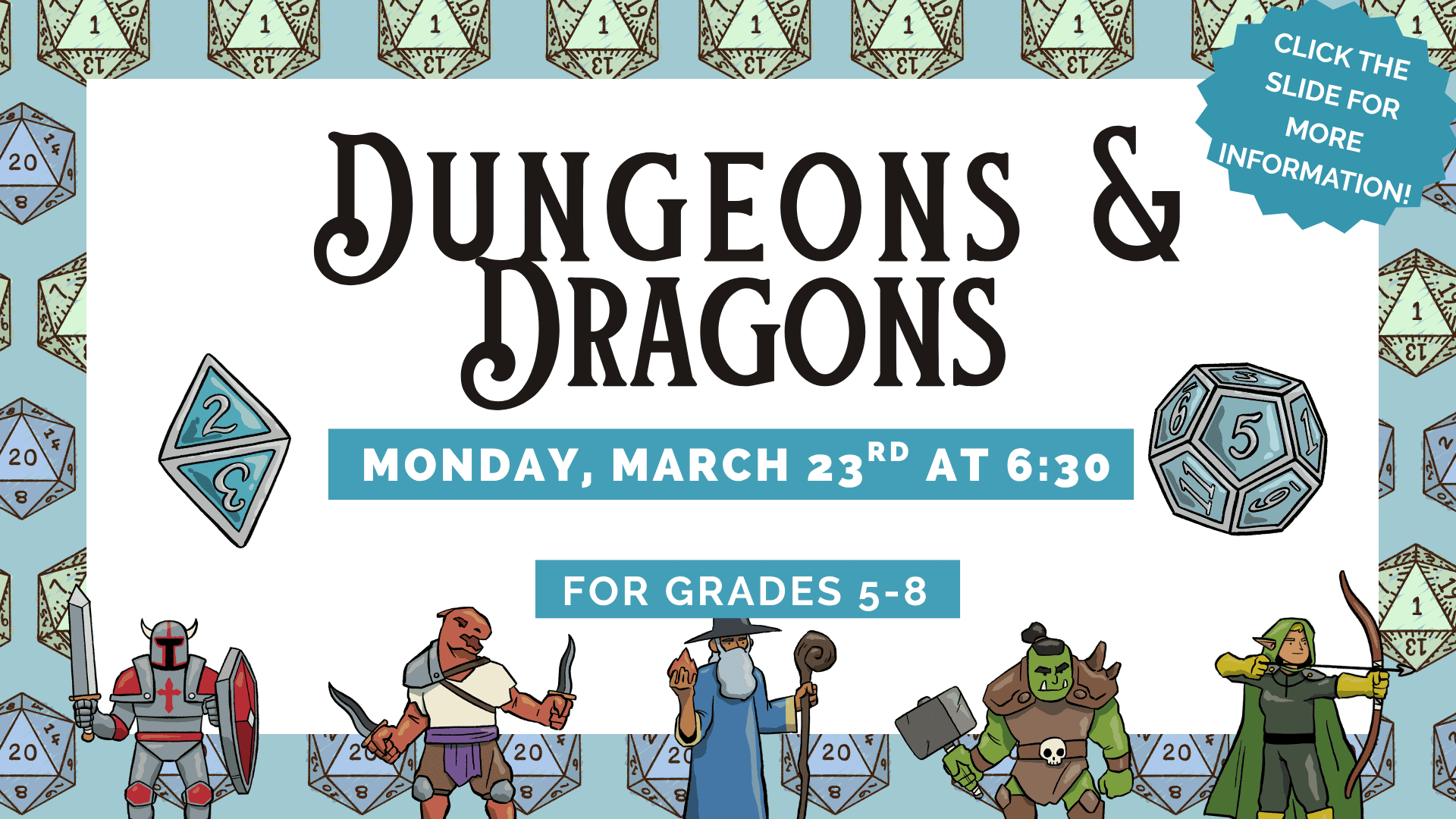 mar 26 dungeons and dragons gr 5 8(3) Click the slide for more information