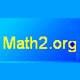 The math2 org logo on a blue background