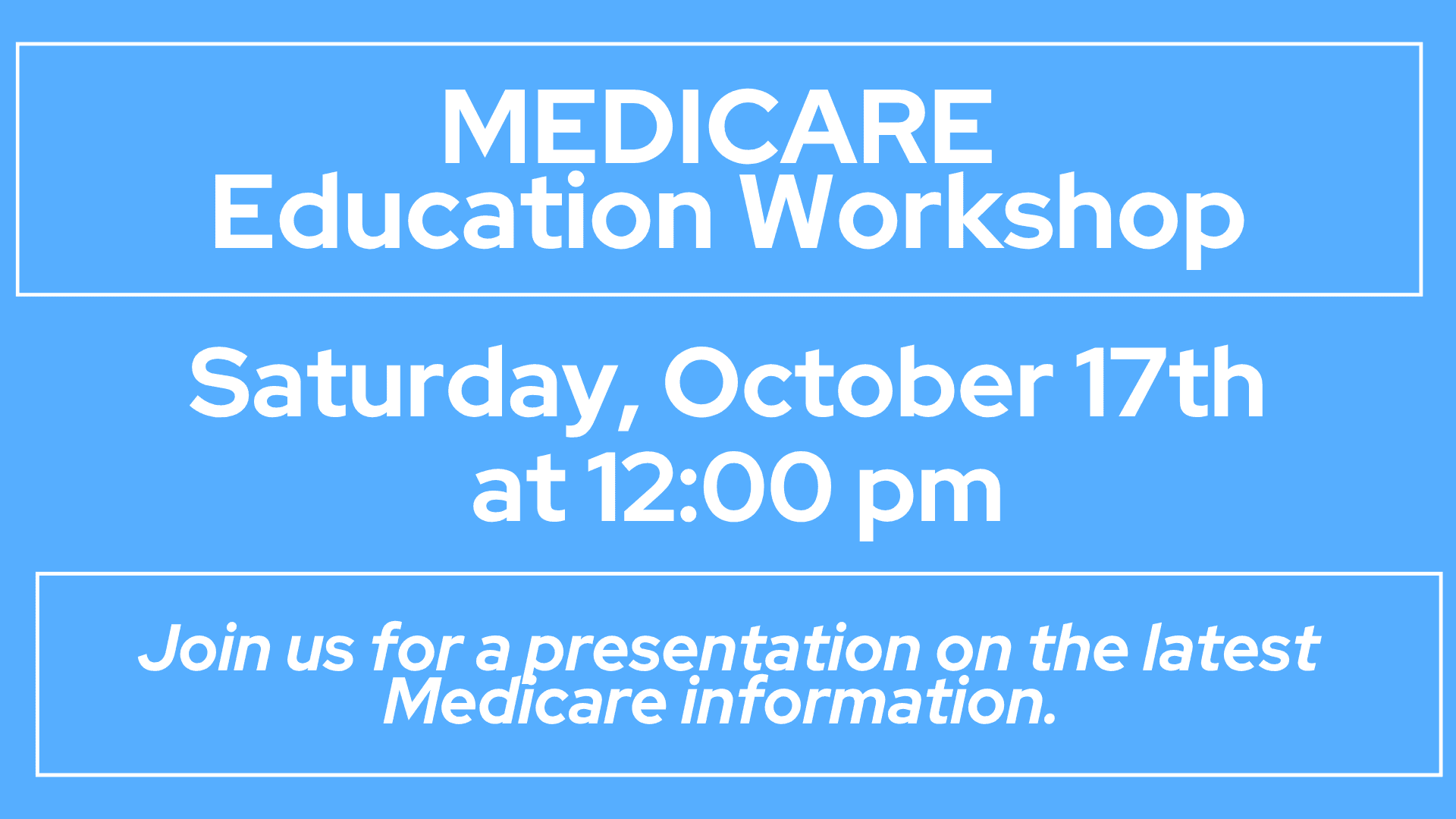 oct 26 medicare seminar