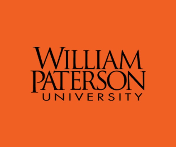 The William Paterson University logo with black text on an orange background.
